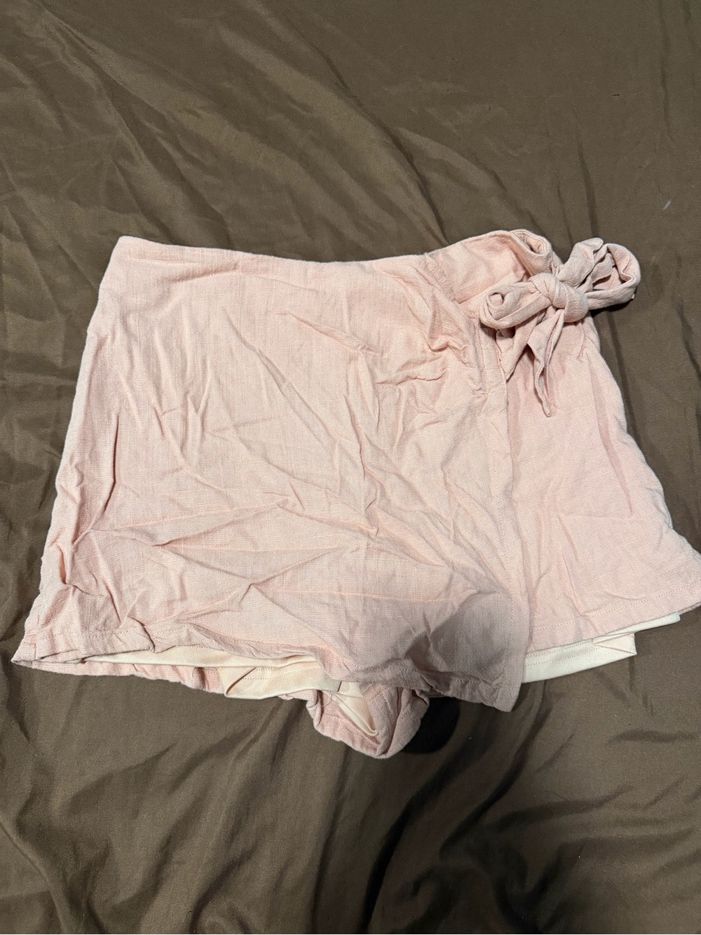 Pink Lily Blush Pink Wrap Skort Side Tie Size Small